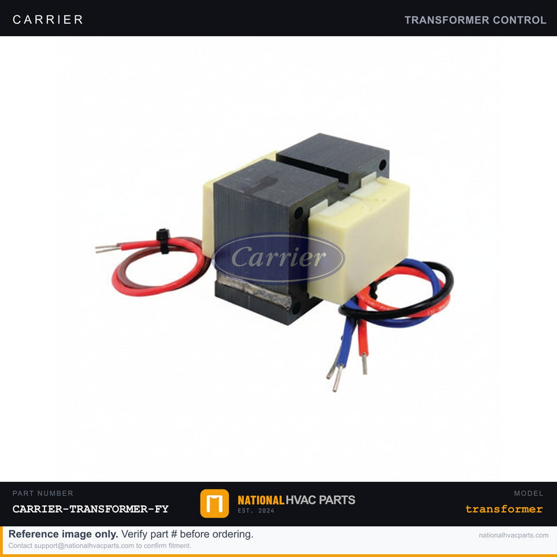 Genuine OEM Carrier Transformer for Fan Coil Model FY5BNB060000AAAA | National HVAC Parts